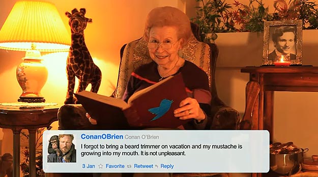 Grandma Reads Conan O'Brien's Tweets Silly Conan O'Brien Video