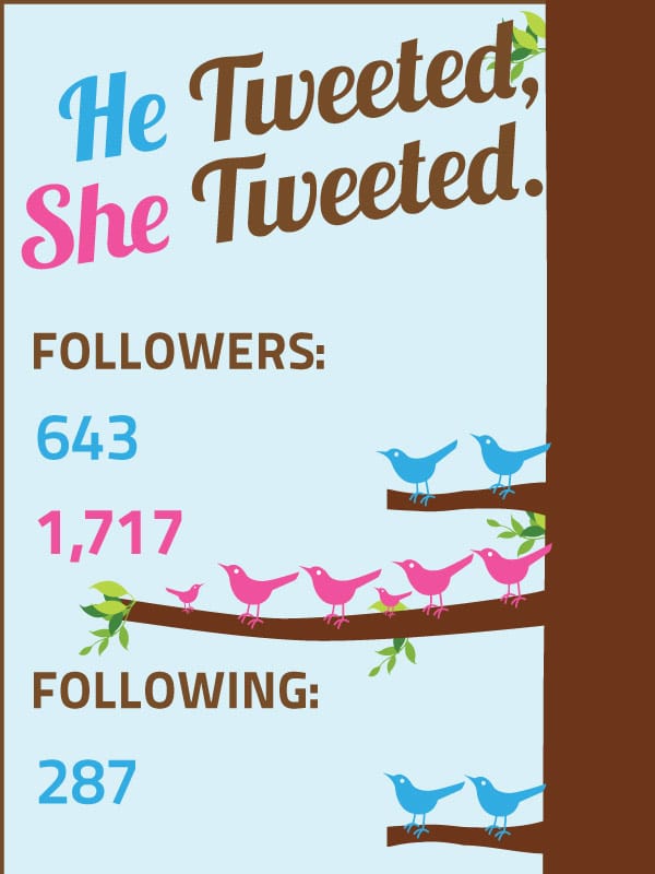 He Tweeted She Tweeted Infographic Twitter Gender Data Statistic Infographic