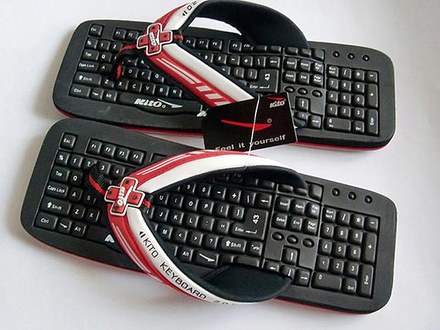 Geek Sandals Made From Keyboard