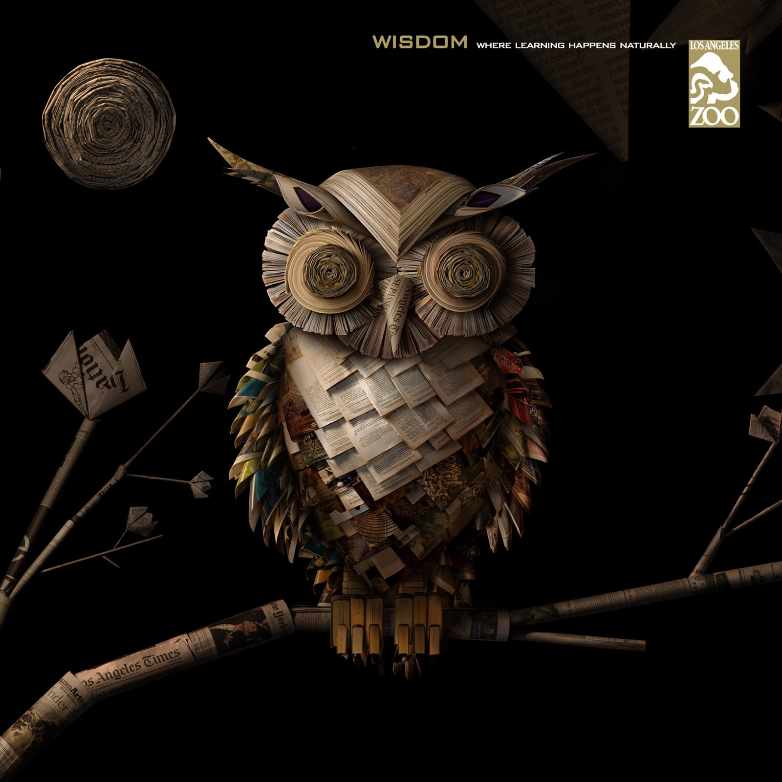 Los Angeles Zoo Ad Campaign Owl by Magazines News Papers