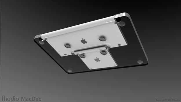 Thodio MacDec Ergonomic MacBook Deck Connected Bottom View Thodio MacDec