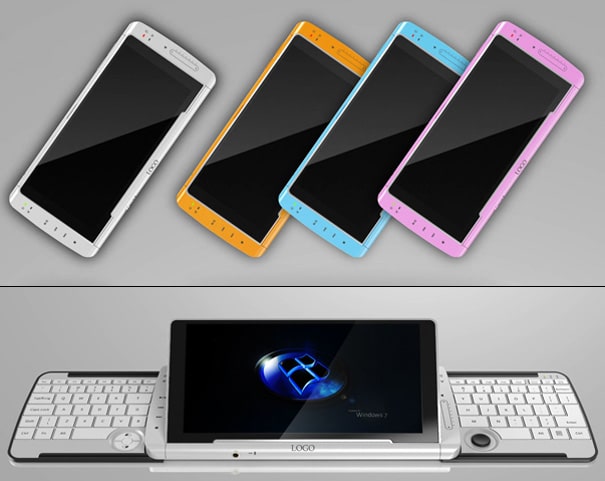 Windows Keyboard Phone Concept Idea Color Design and Front View