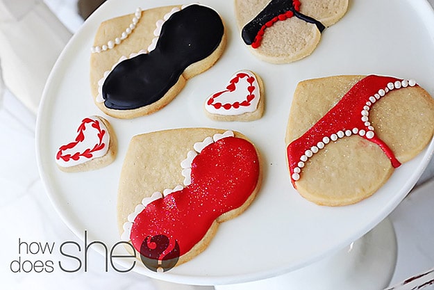 Bra and Panty Valentines Cookies Valentine's Day Flirty Cookies