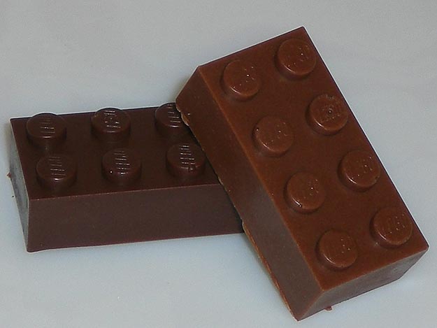 Two Chocolate Lego Bricks Chocolate Lego Blocks For Geeks