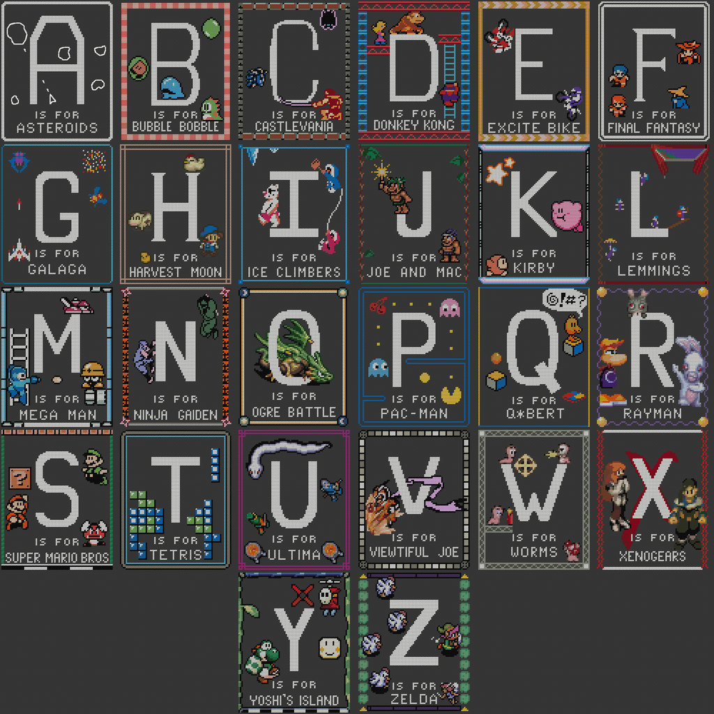 8-Bit Video Game Alphabet Design