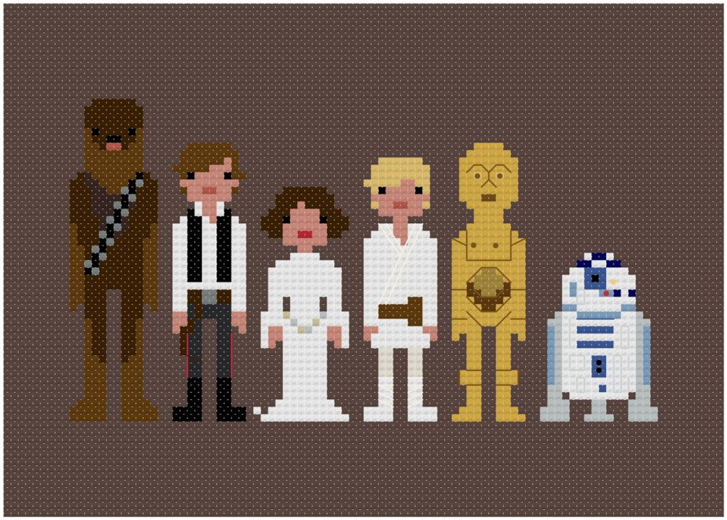 Cross Stitched Movie Character Artwork