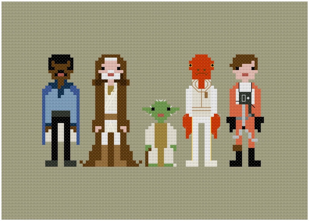 Cross Stitched Movie Character Artwork