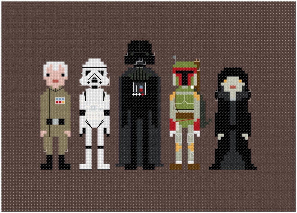 Cross Stitched Movie Character Artwork