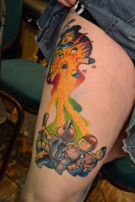 Ghostbusters Lego Leg Tattoo Design Ghostbusters Lego Leg Tattoo Design