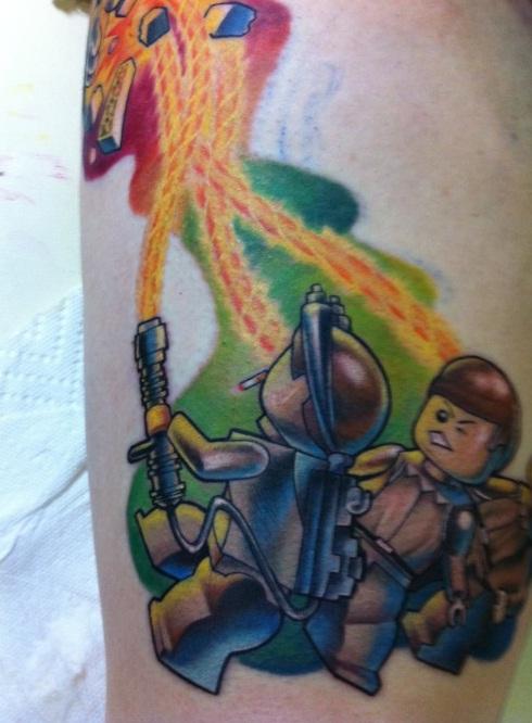 Ghostbusters Lego Leg Tattoo Design Ghostbusters Lego Leg Tattoo Design