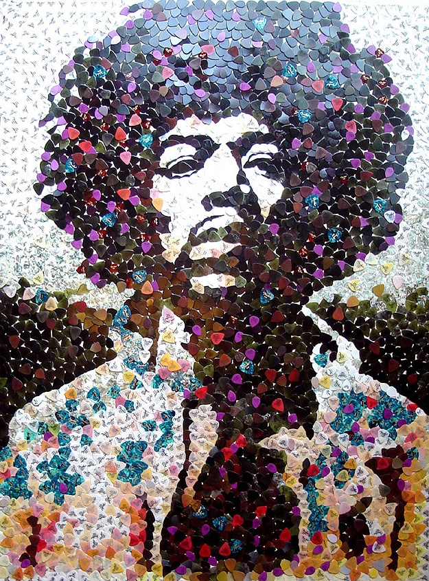 Jimi Hendrix Guitar Picks Jimi Hendrix Colorful Mosaic
