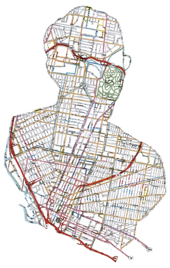 Discarded Map Cut Portrait Concept Discarded Map Cut Portrait Concept