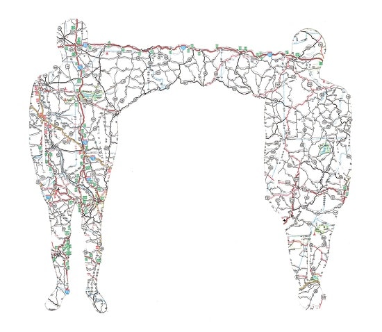 Discarded Map Cut Portrait Concept Discarded Map Cut Portrait Concept