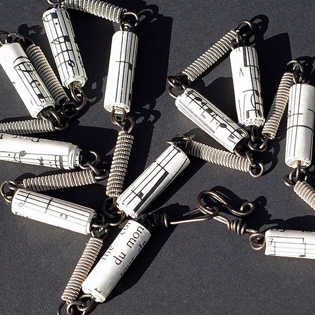 Music Guitar String Bracelet Sheet Music Rolled Up Cuff