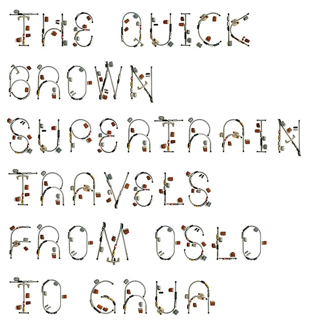 Train Set Typography Alphabet Letters Made From Train Set