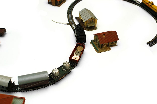 Train Set Typography Alphabet Letters Made From Train Set