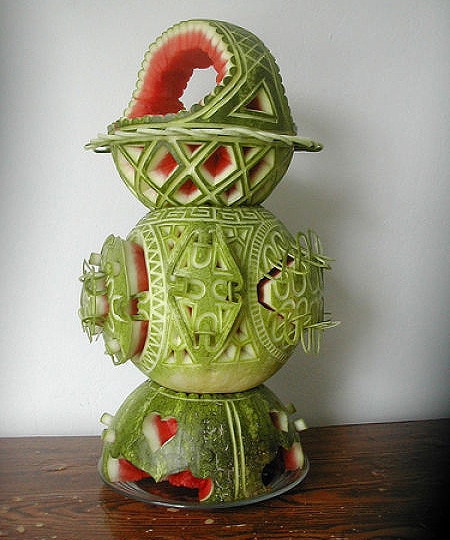 Amazing Carved Watermelon Sculptures