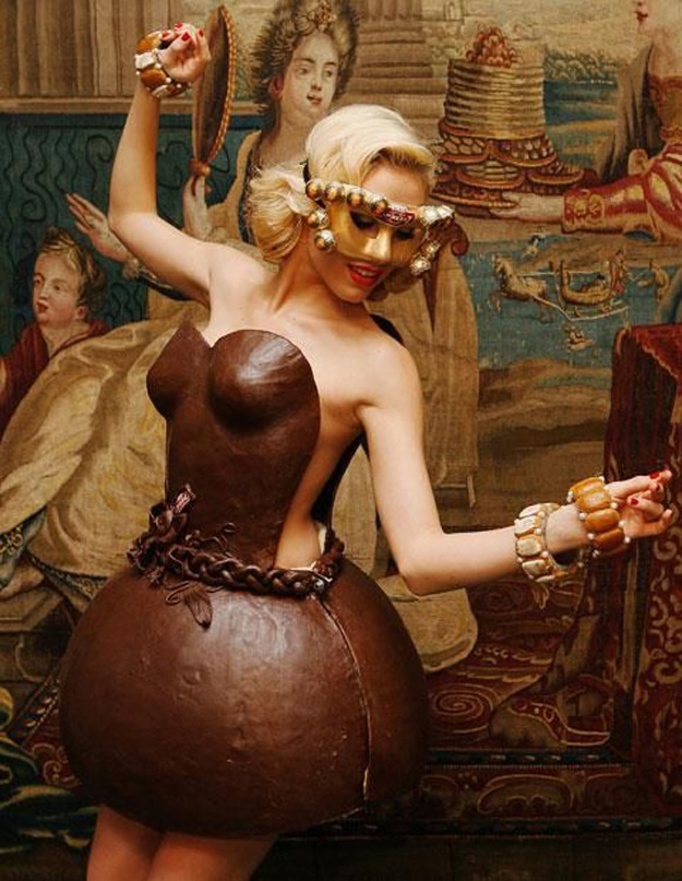 Vintage Dress Created With Chocolate