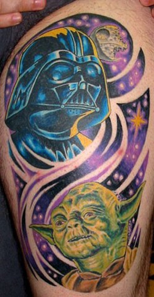 Colorful Star Wars Arm Tattoo