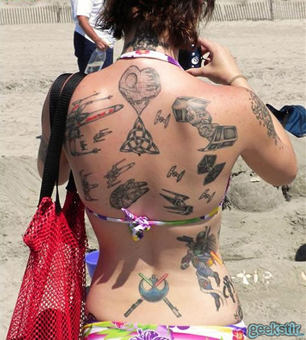Star Wars Beach Back Tattoo