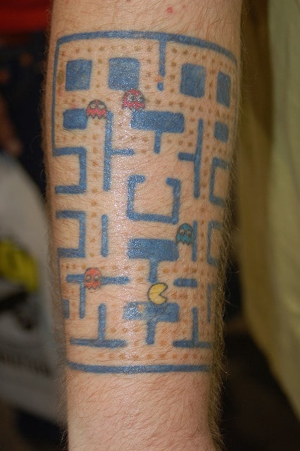 Pac Man Retro Tattoo Designs Pac Man Retro Tattoo Designs