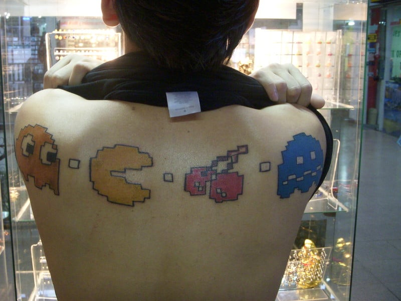 Pac Man Retro Tattoo Designs Pac Man Retro Tattoo Designs