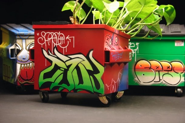 SteelPlant Graffiti Flower Dumpster Pots