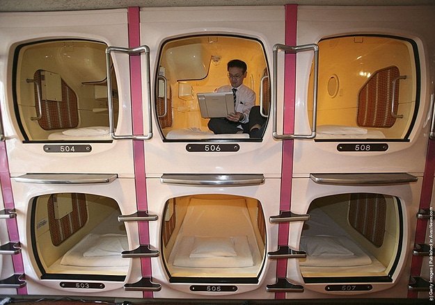 Japan Capsule Hotel Solution 2 Working Late Sleeping Option