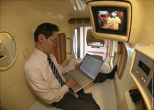 Japan Capsule Hotel Solution 3 Working Late Sleeping Option