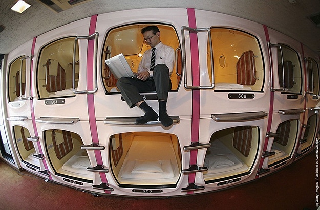 Japan Capsule Hotel Solution 6 Working Late Sleeping Option