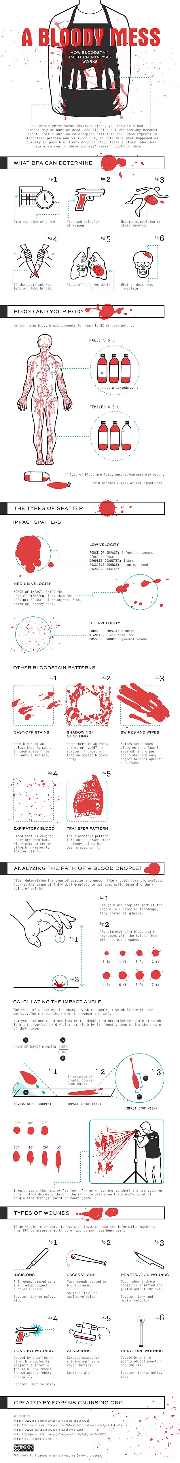 Nursing Bloody Mess CSI Infographic Analyze A Bloodstain Pattern