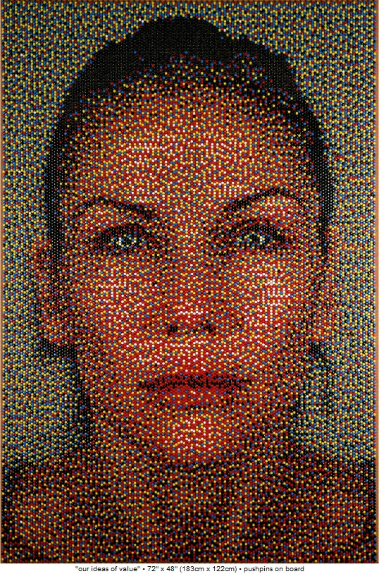 Push-Pin Portrait Artwork On Board Push-Pin Portrait Artwork On Board