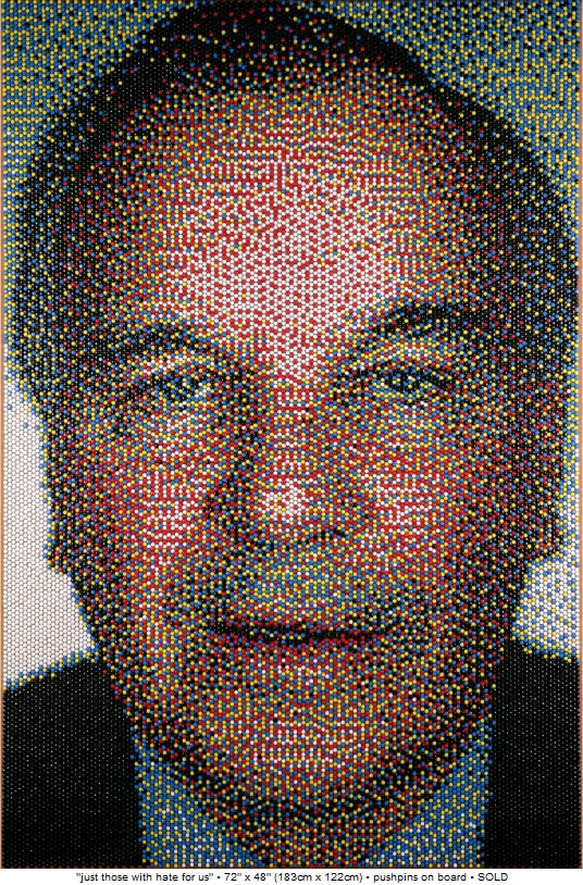 Push-Pin Portrait Artwork On Board Push-Pin Portrait Artwork On Board