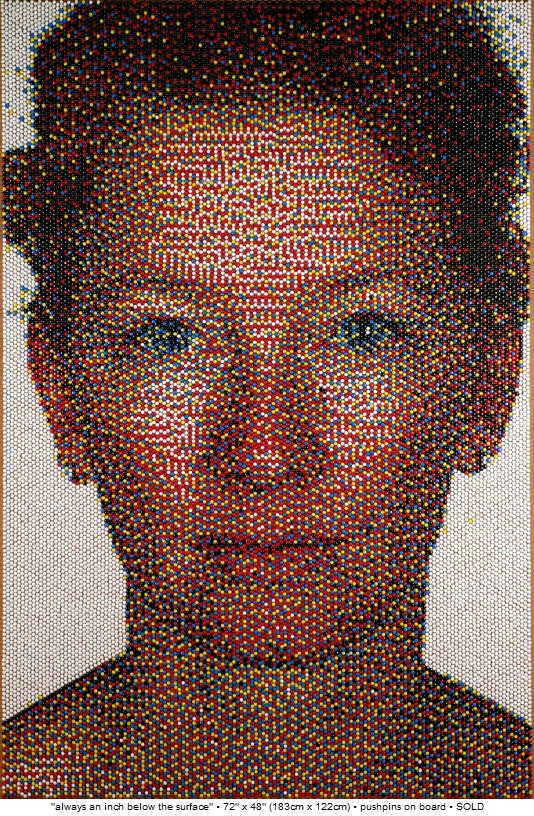 Push-Pin Portrait Artwork On Board Push-Pin Portrait Artwork On Board