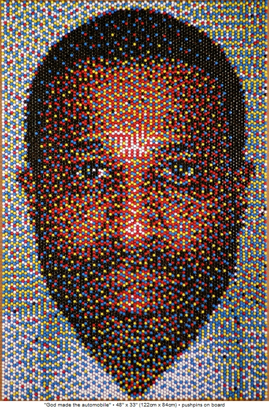 Push-Pin Portrait Artwork On Board Push-Pin Portrait Artwork On Board
