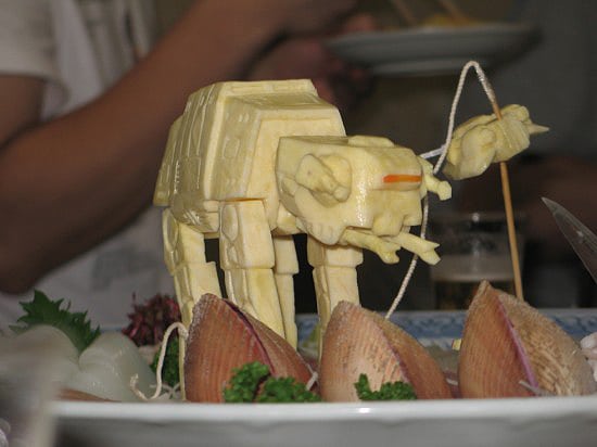 Jedi Carved From Vegetables