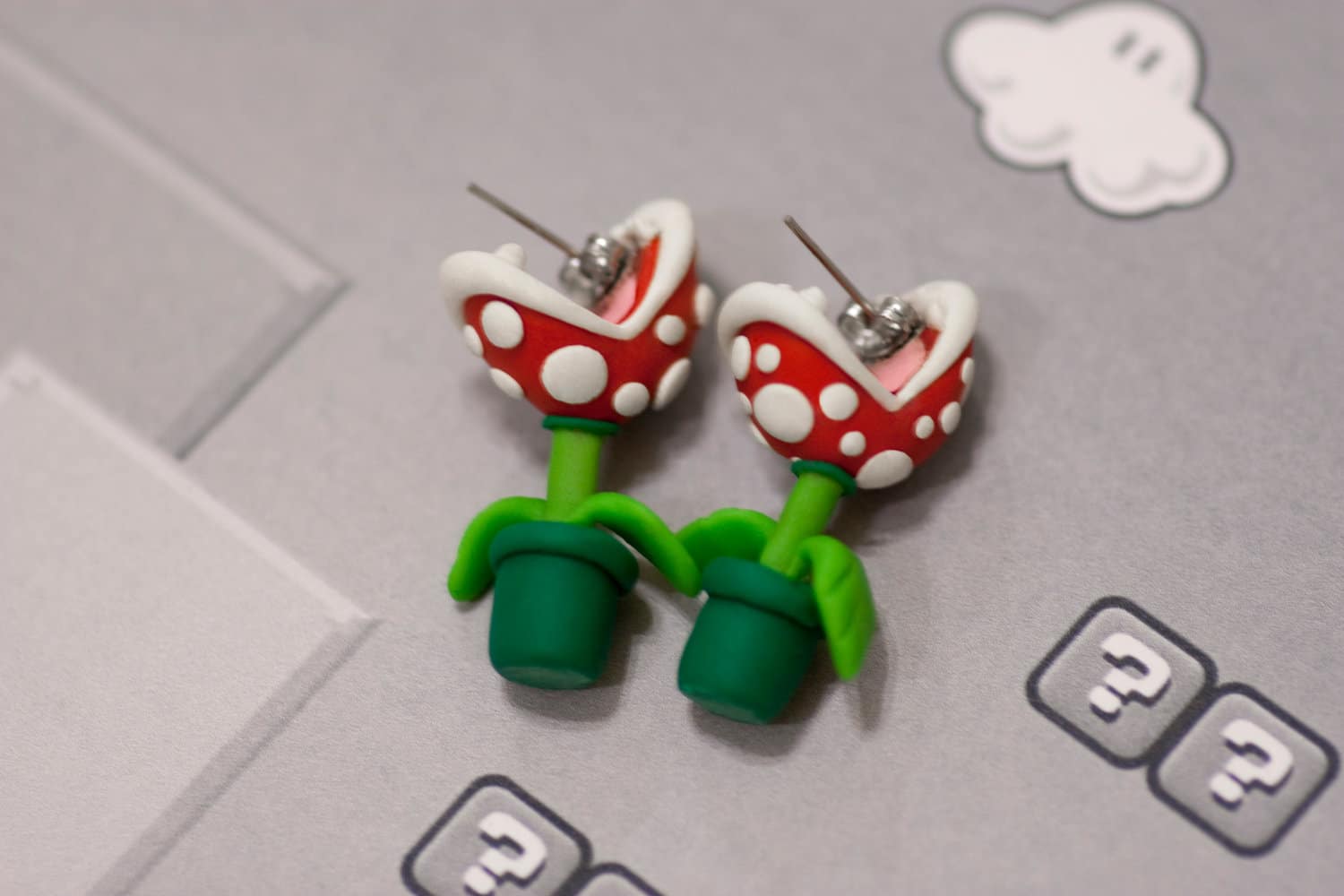 Super Mario Piranha Plant Earrings
