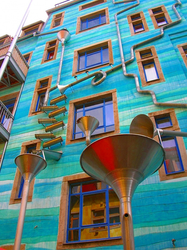 Funnel Wall Plays Music 2 Germany Rain Spout Gutter Music