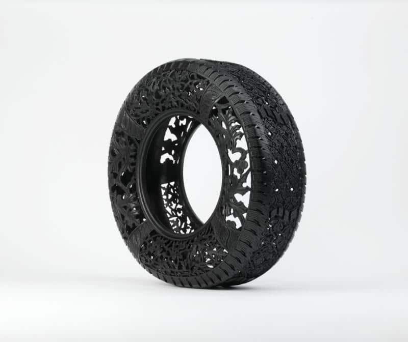 Intricate Tire Carvings Artwork Design