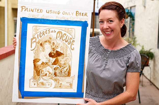 Paintings Painted With Beer 6 Beer Painter Karen Eland