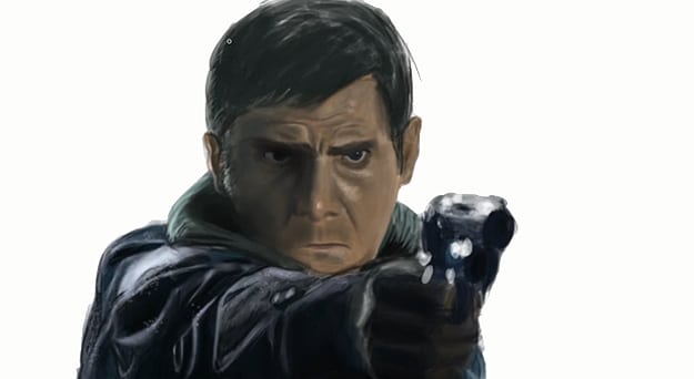 Photoshop Painting Blade Runner 2 Harrison Ford Created In Photoshop