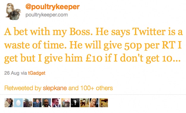 Poultry Keeper RT Tweet 1 Don't Underestimate Twitter Power