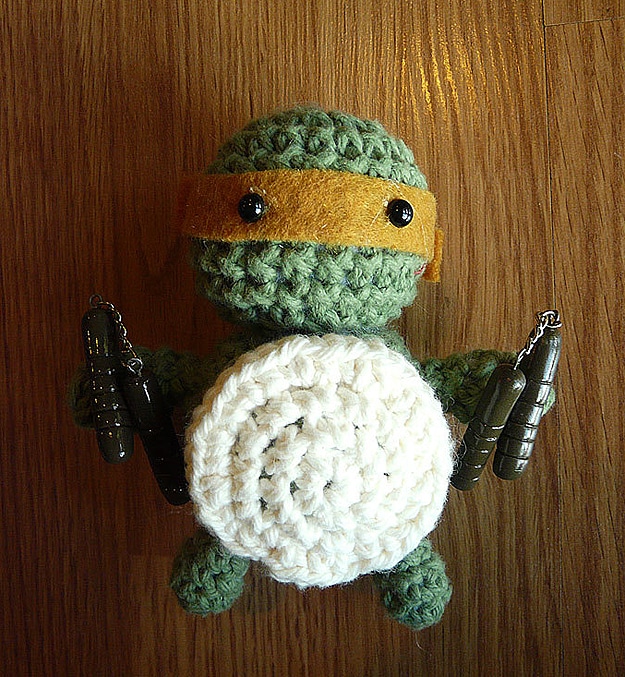 Crocheted Little Turtle Figures