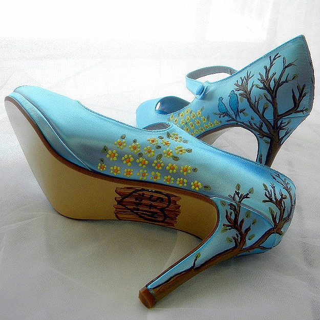 Twitter Bird Dress Shoes 3 Social Media High Heels