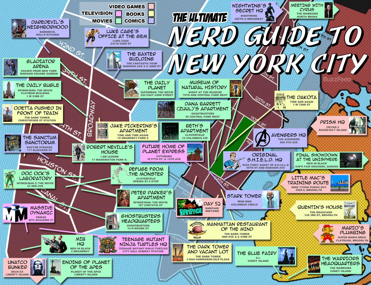 Nerd Map Over New York Nerd Map Over New York