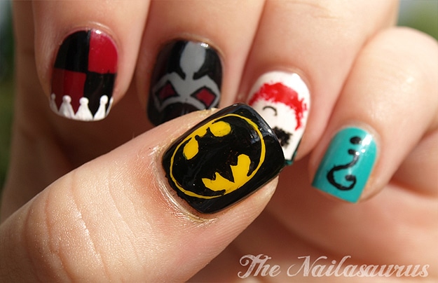 Batman Joker Nail Art 1 Comic Book Manicures Polish
