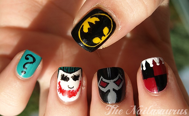 Batman Joker Nail Art 2 Comic Book Manicure Polish