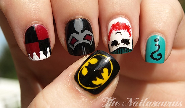 Batman Joker Nail Art 3 Comic Book Manicure Polish