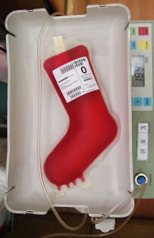 Holiday Stocking Hospital Blood Packs