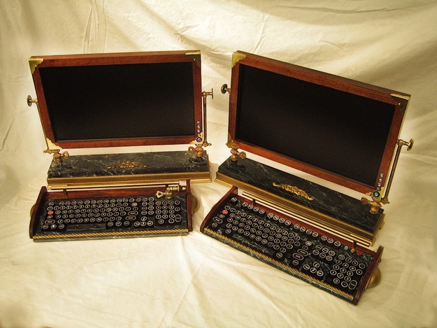 Steampunk Monitor Keyboard Design 1 Computer Steampunk One Of Kind